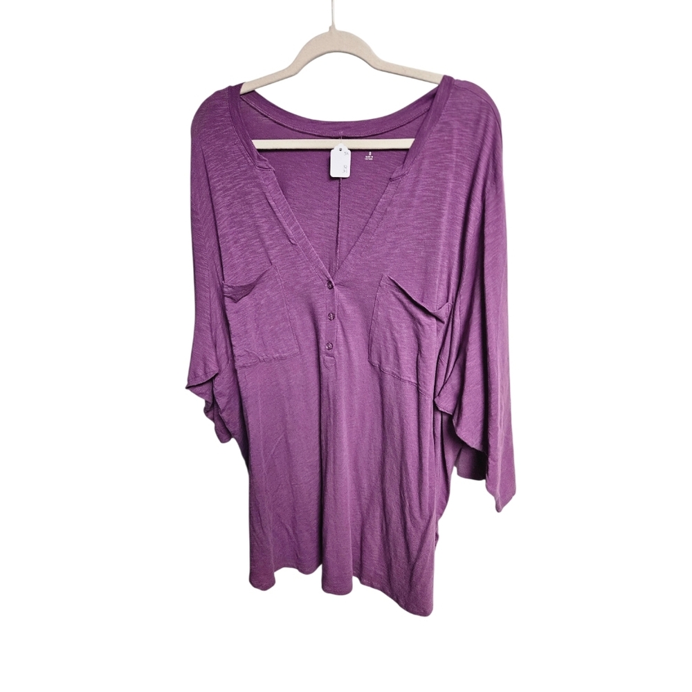 Torrid Lavender Button-Front Blouse - image 1